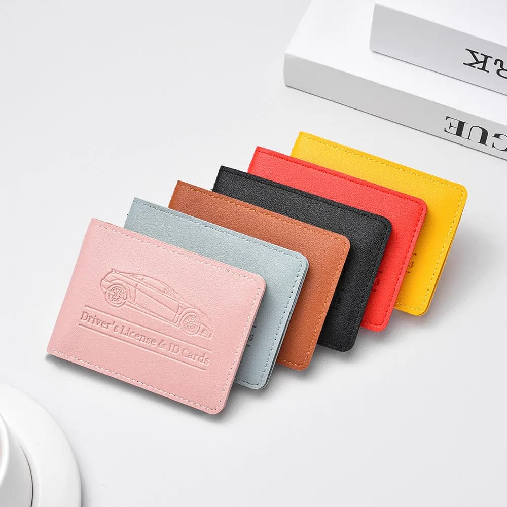 Porta patente di guida Custodia in pelle PU Custodia protettiva per patente di guida per auto Borsa per carte di credito multifunzione