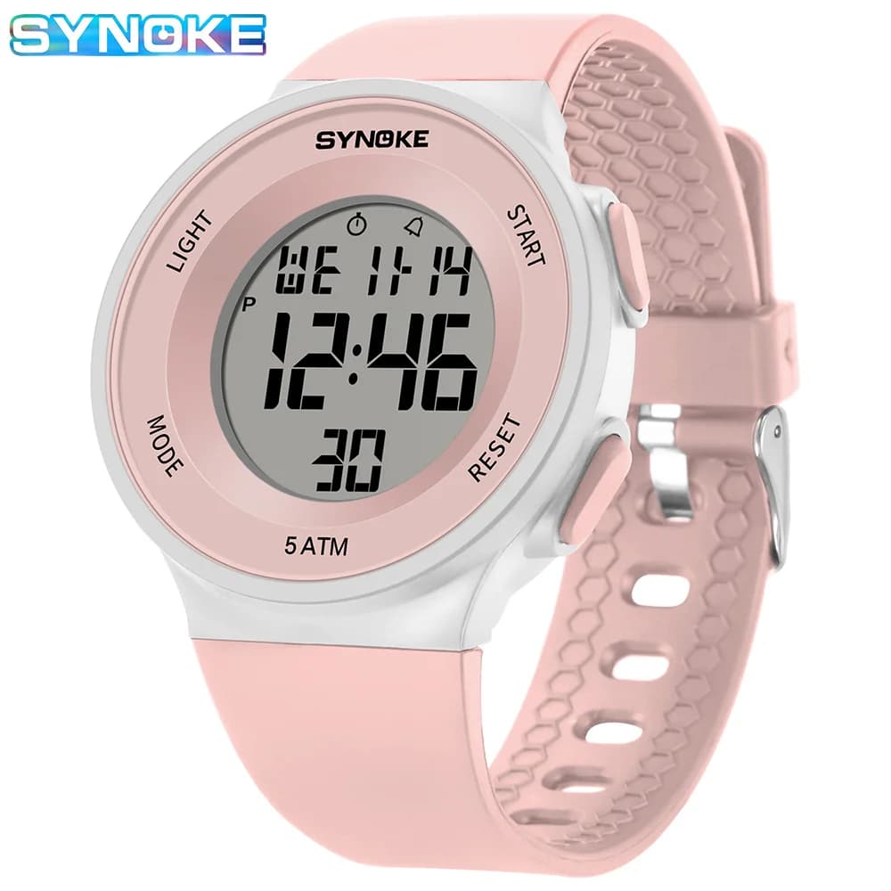 SYNOKE Orologi digitali Sport per bambini Orologio da polso cronografo impermeabile multifunzione luminoso Orologio da studente di moda per ragazze all'aperto Nuovo