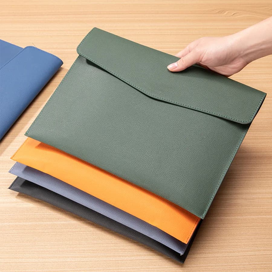 Borsa per documenti in pelle Busta A4 Porta documenti Custodia per documenti in pelle PU di qualità Borsa per documenti per donna