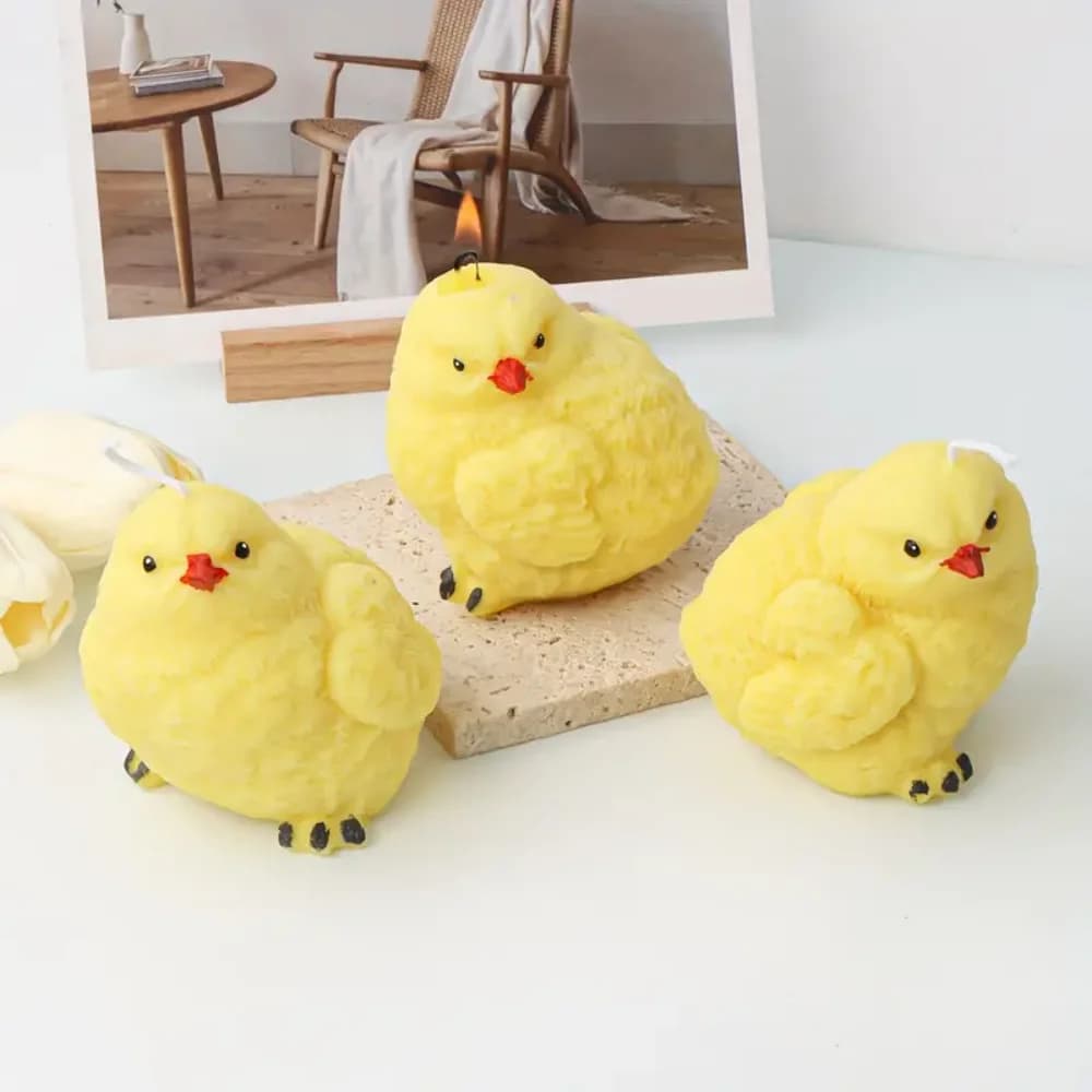 Chick Silicone Candle Mold, 3D Cute Baby Chicken Wax Mould for DIY Resin Plaster Soap Craft Party Decor Gift