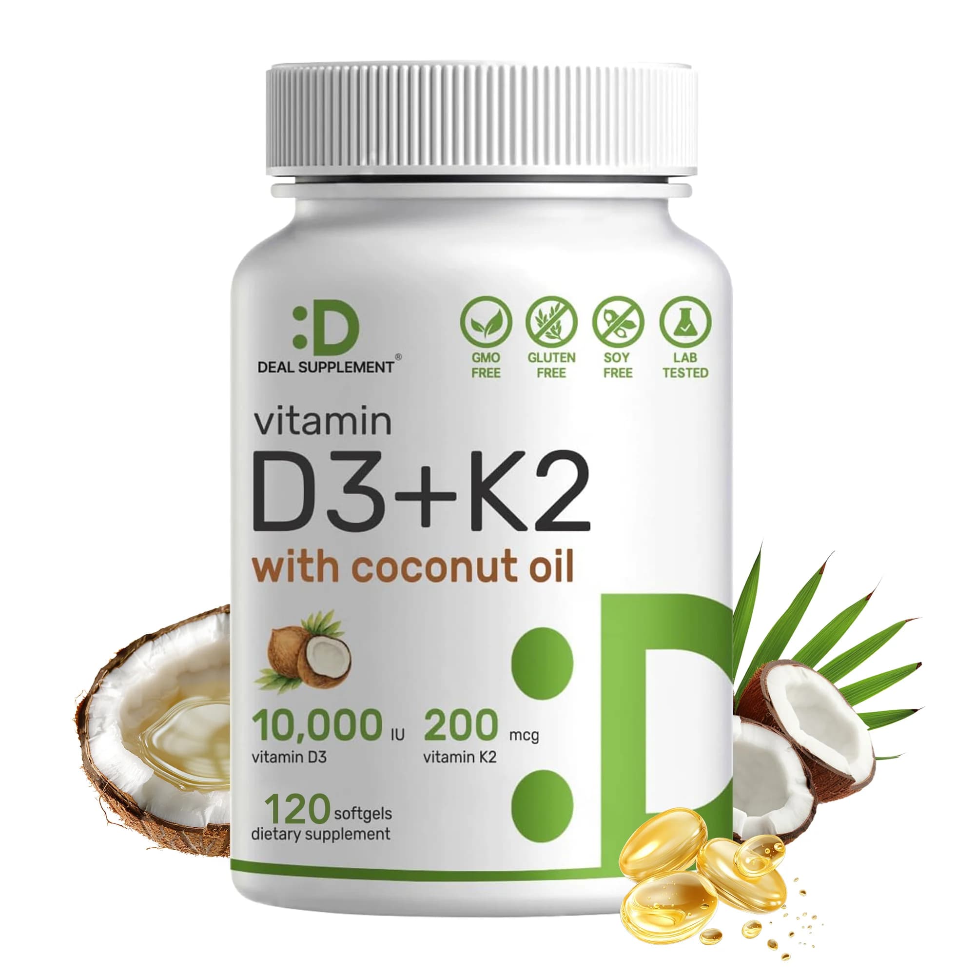 The vegan vitamin D3+K2 capsule regulates calcium metabolism, supports teeth, bone, heart, joint health