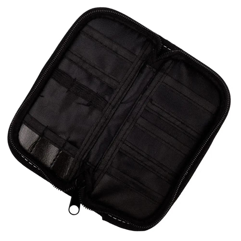 Borsa in tessuto Oxford portatile, leggera e compatta con cerniera e scomparti multipli per punte, alette e aste da freccette