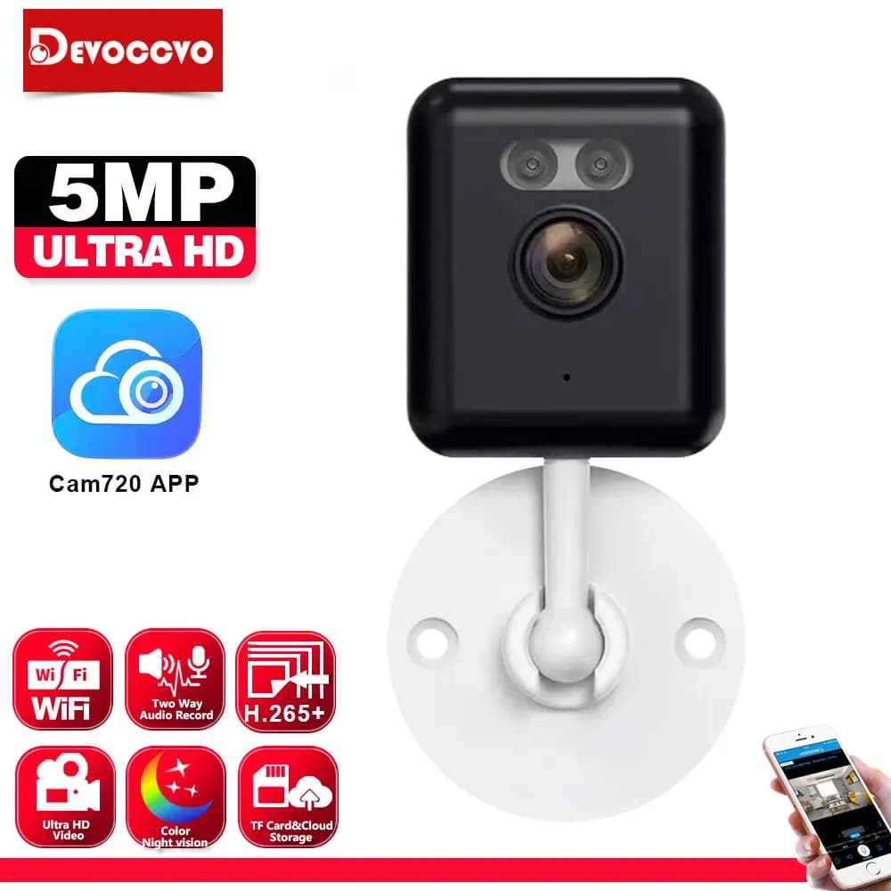 Telecamera di Sorveglianza WiFi 5MP per Interni, Videocamera di Sicurezza Wireless CCTV con Rilevamento di Movimento, Monitor Intelligente per Bambini con Audio Bidirezionale