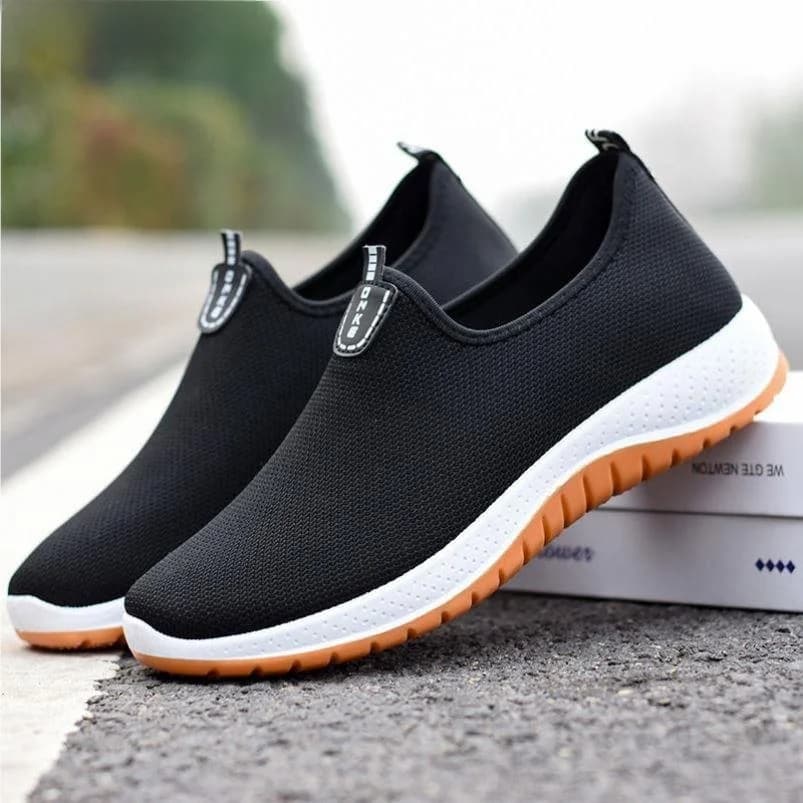 Scarpe da Corsa Traspiranti da Uomo, Sneakers Leggere Estive, Suola in Pelle Bovina Resistente, Scarpe Casual da Esterno con Punta Rotonda e Suola in PVC