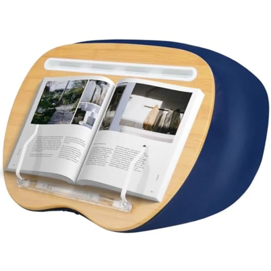 Supporto per Libri XL a Forma di Sacco, Cuscino per Lettura a Letto Senza Mani, Scrivania per Laptop e Tablet, Peso 400g per Lettura Comoda