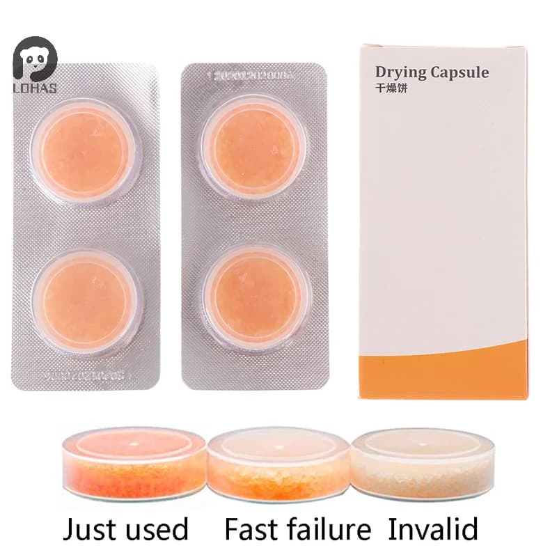 4 pezzi capsule di asciugatura per apparecchi acustici deumidificatore essiccante pallet di asciugatura per capsule BTE accessori per apparecchi acustici