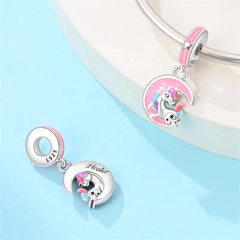 Nuovi Charm in Argento Sterling 925 a Forma di Pony con Zirconi Cubici, Compatibili con Bracciali Originali, per Donne e Ragazze, Regalo di Compleanno