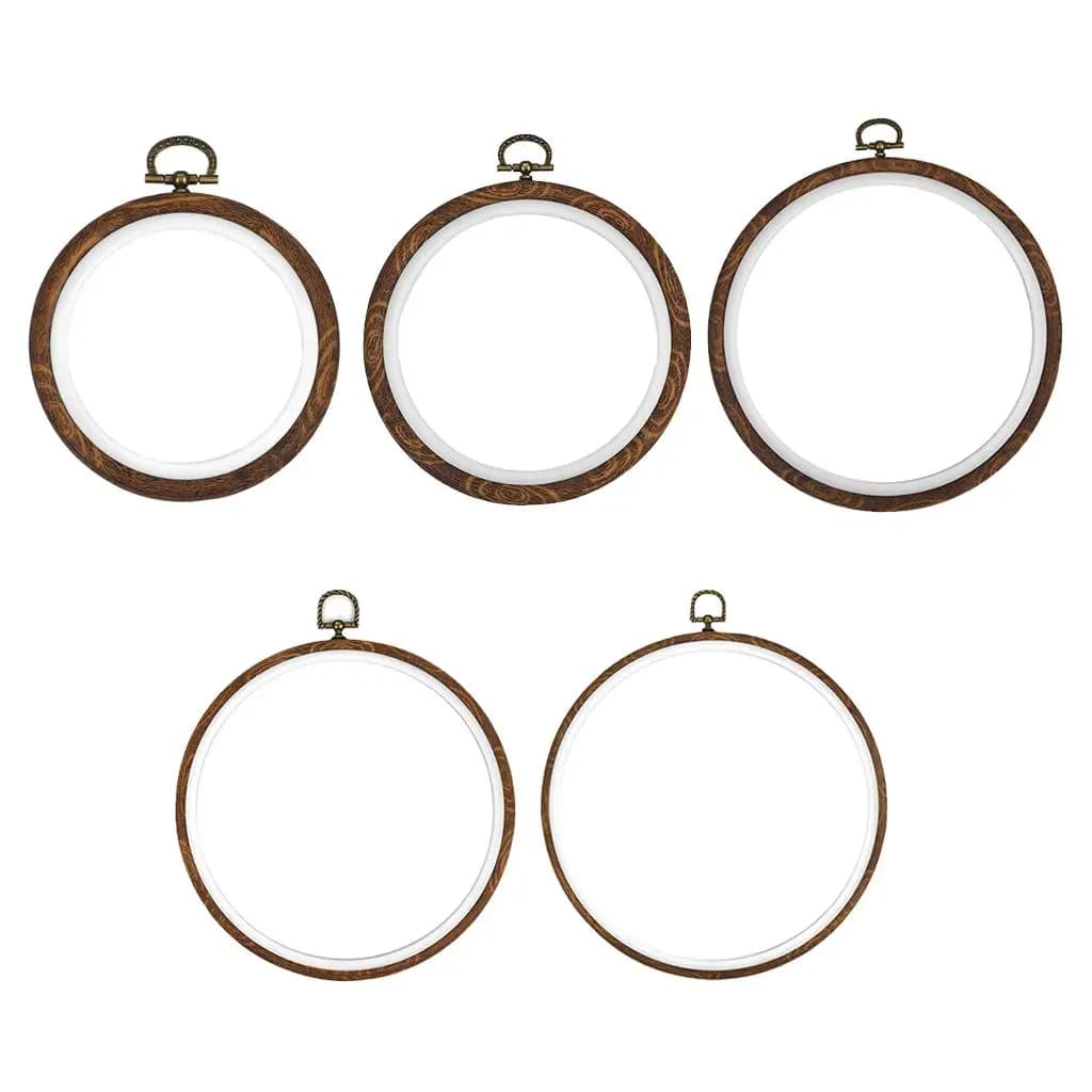 Embroidery Hoops Non Hoop Imitated Wooden Embroidery Display Circle Round Embroidery for Beginners DIY Craft Sewing Supplies