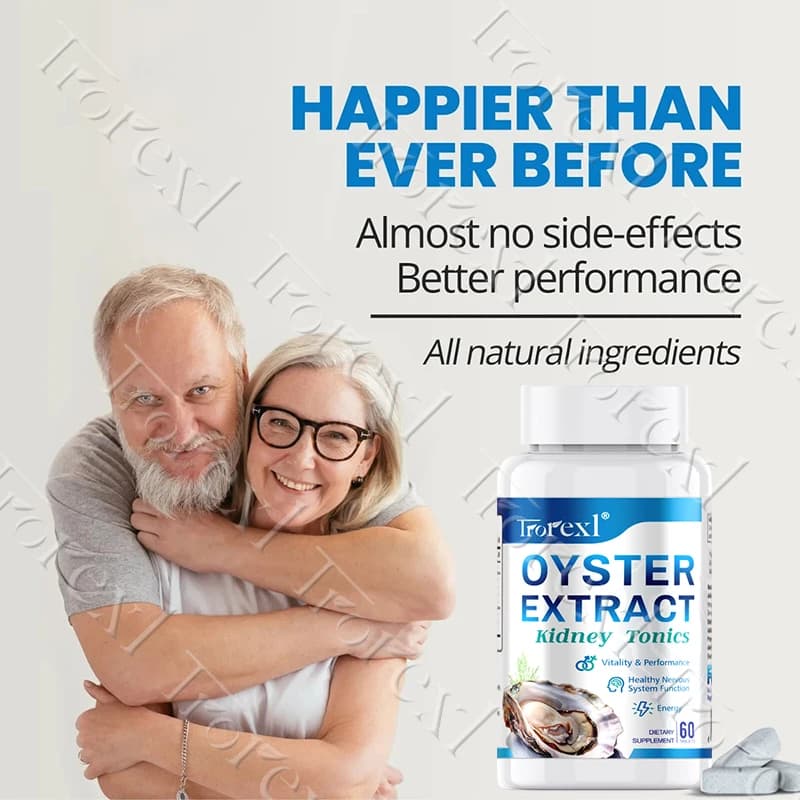 Oyster extract tablets support energy vigorization and well-being, supplement for male health increase