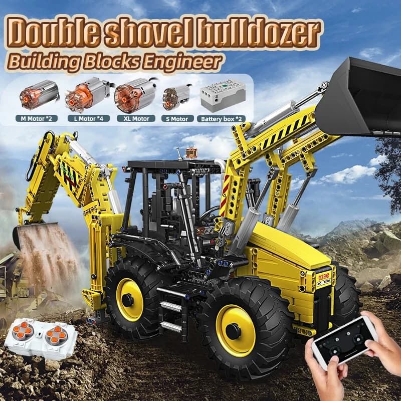 Tecnico Bulldozer Escavatori Modello Building Blocks MOC 17036 Camion di Ingegneria Veicolo Mattoni Ad Alta Tecnologia Giocattolo Regalo Per I Ragazzi Bambini