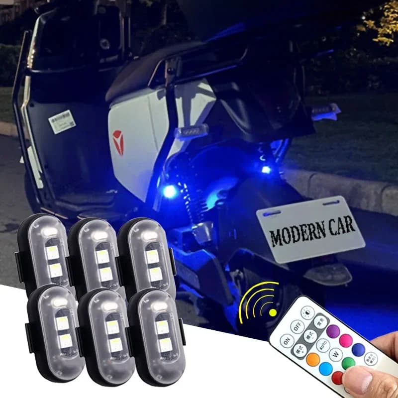 2/4/8Pcs telecomando senza fili luce stroboscopica LED avvertimento 7 colori aereo auto moto bicicletta RC Drone indicatore Flash Lam