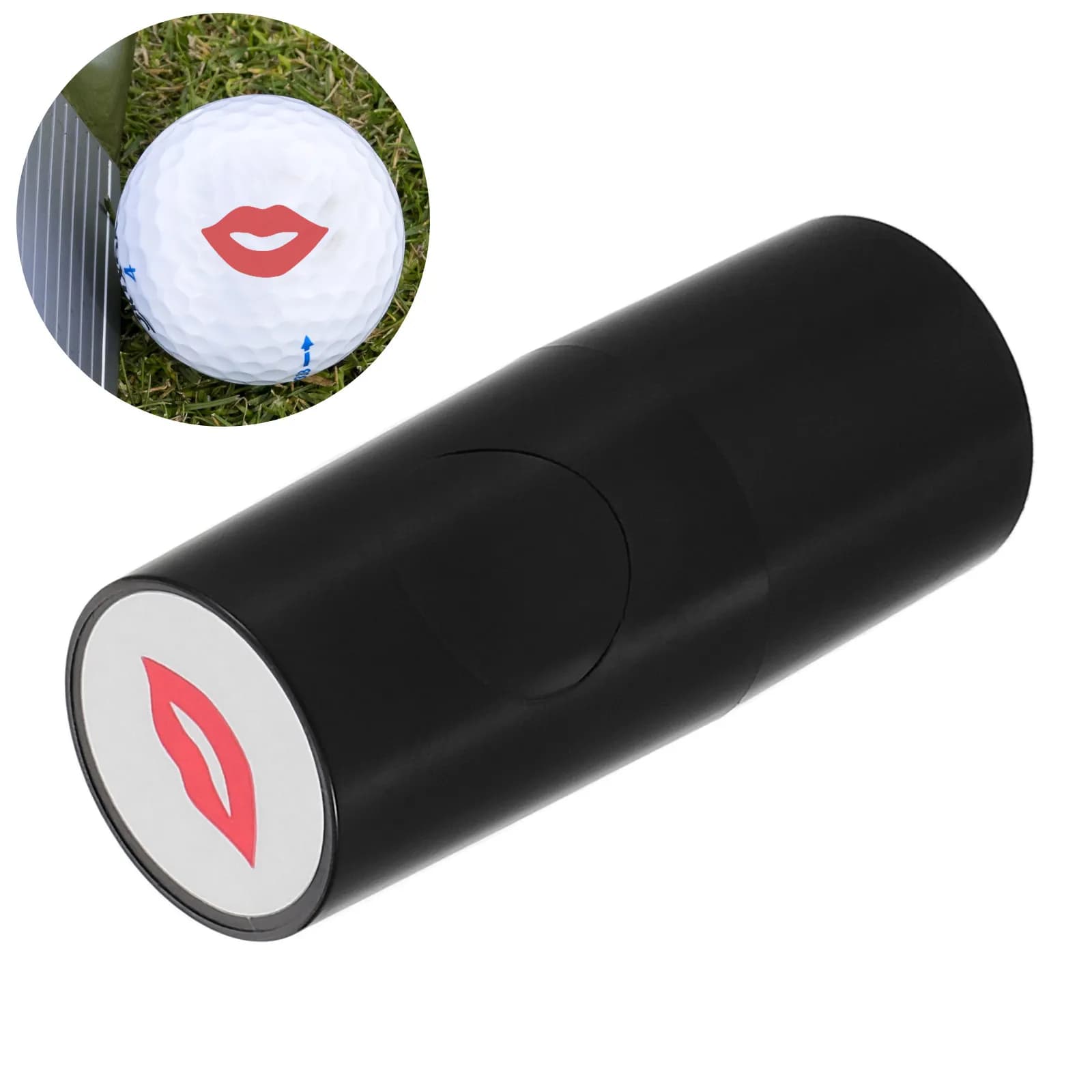 Golf Ball Stamp Self Inking Funny Portable Marker Golf Accessories Cool Kiss Marking Tool Golfers Gift