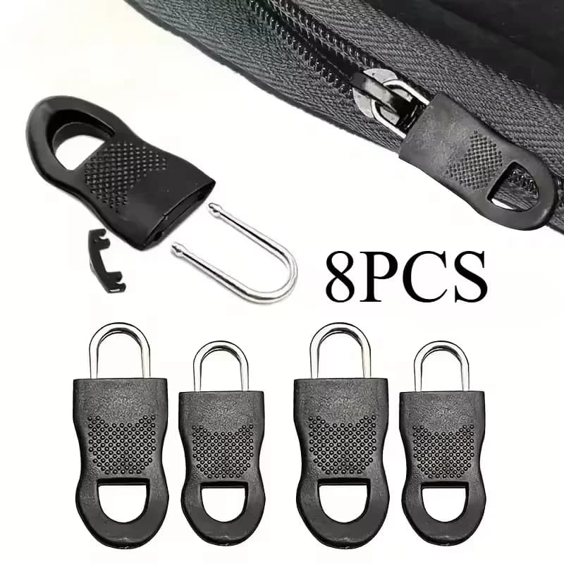 8 Pieces Tirazip of Replacement Hinges, Suitable for Labels, Clothing, Bags, Luggages, Backpacks, Curtains