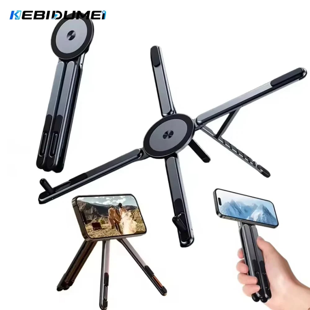 KEBIDUMEI Multifunctional Magnetic Phone Holder Handheld Selfie Stick Foldable Tripod Portable Desk Stand forPhone Tablet Laptop