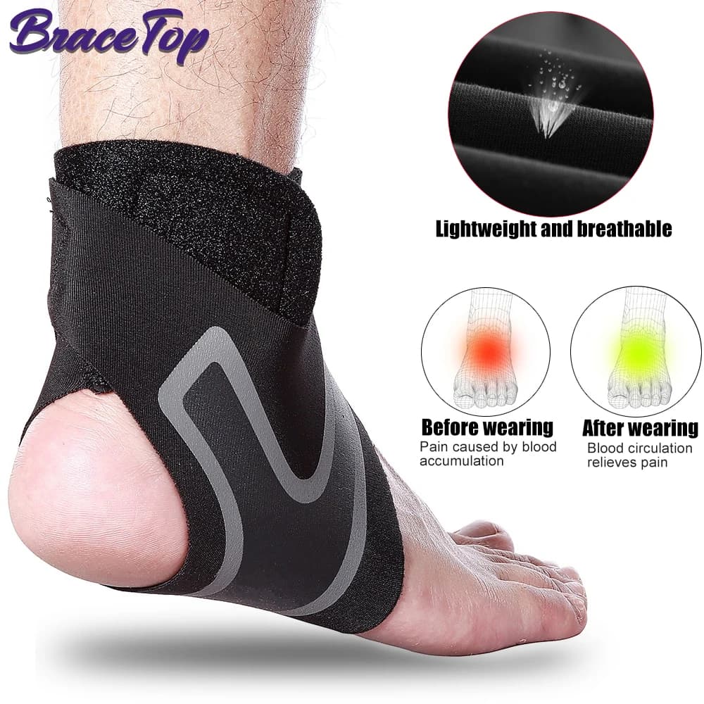 1 pz supporto per caviglia regolabile imbottitura manica per caviglia pressione anti-spinning elastico traspirante supporto fitness sport sicurezza prevenire