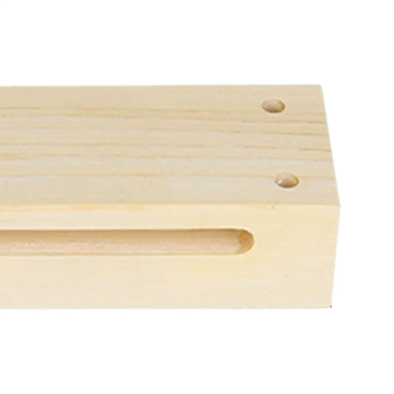 Wood Block Musical Instrument Musical Wood Block with Mallet Easy to Use Practical Solid Hardwood Home Game Concert Party