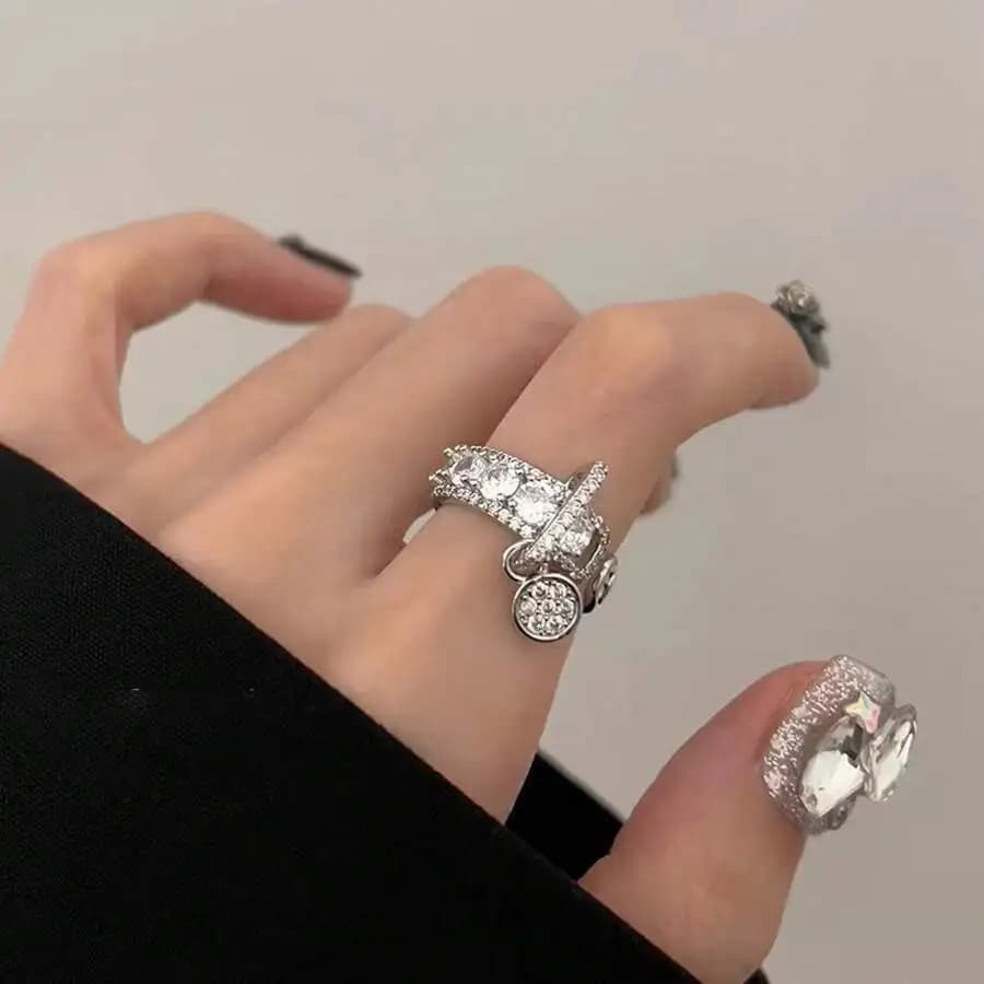 Anello in lega con stile hip-hop, design minimalista, accessorio di moda versatile per adulti