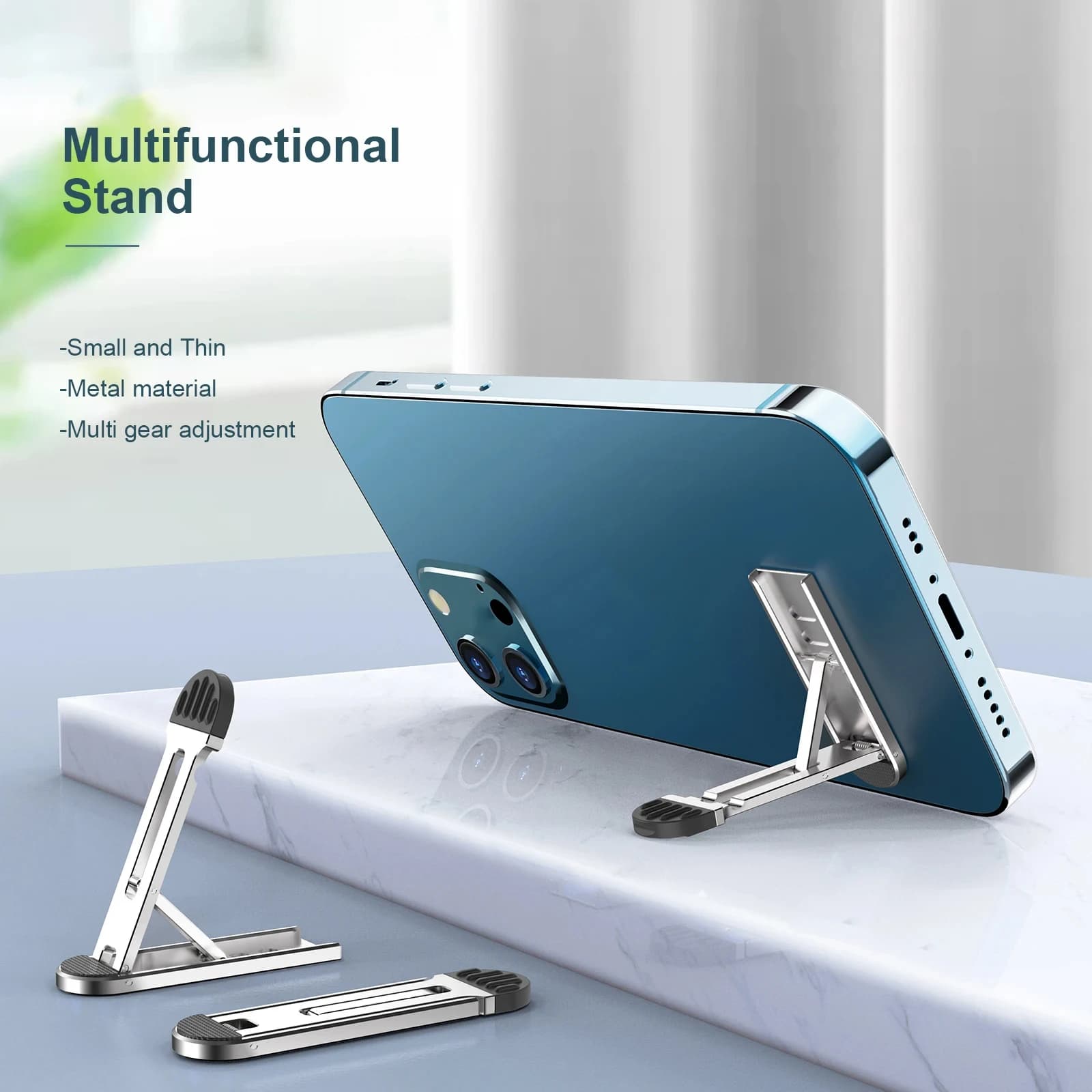 Supporto pieghevole invisibile in lega di zinco Supporto posteriore multiregolabile per telefono cellulare Tablet Pc Supporto per laptop Adesivo ultrasottile Mini Nonli