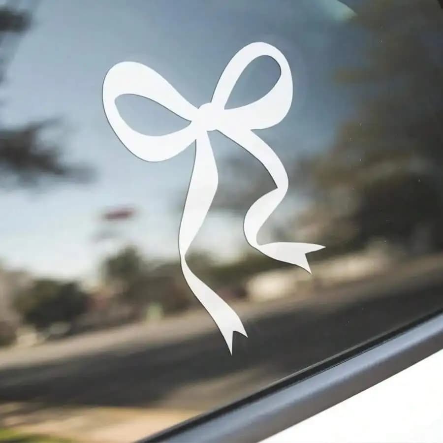 1 Pc Bow Car Decal, Vinyl Girly Bowknot Sticker For Car Decor, Cute Car Accessories For Women