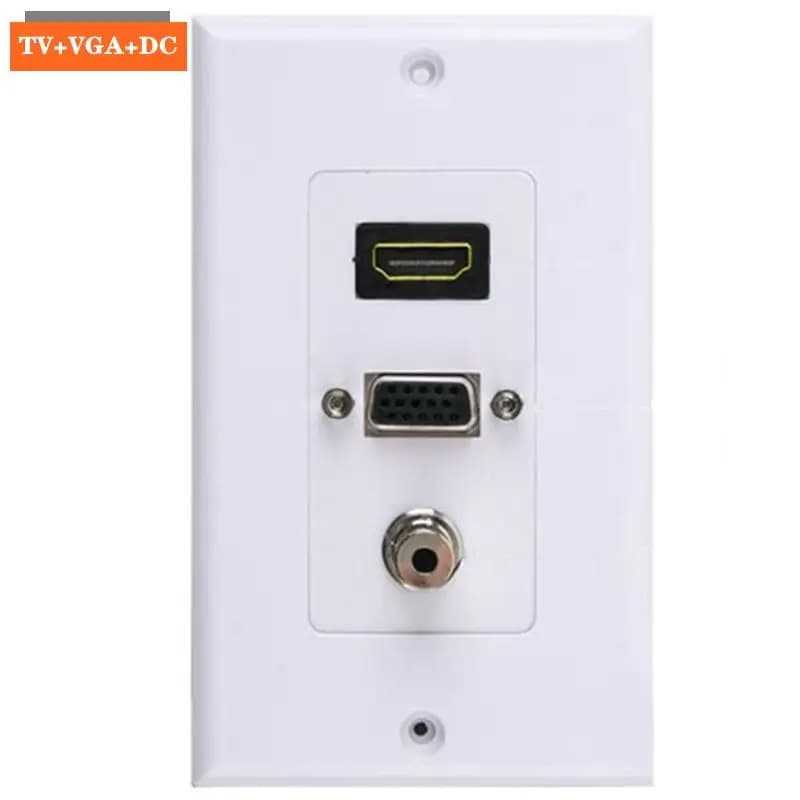 Welded Audio DC3.5 compatible VGA panel HDMI female with Computer socket with high definition plug direct wall socket