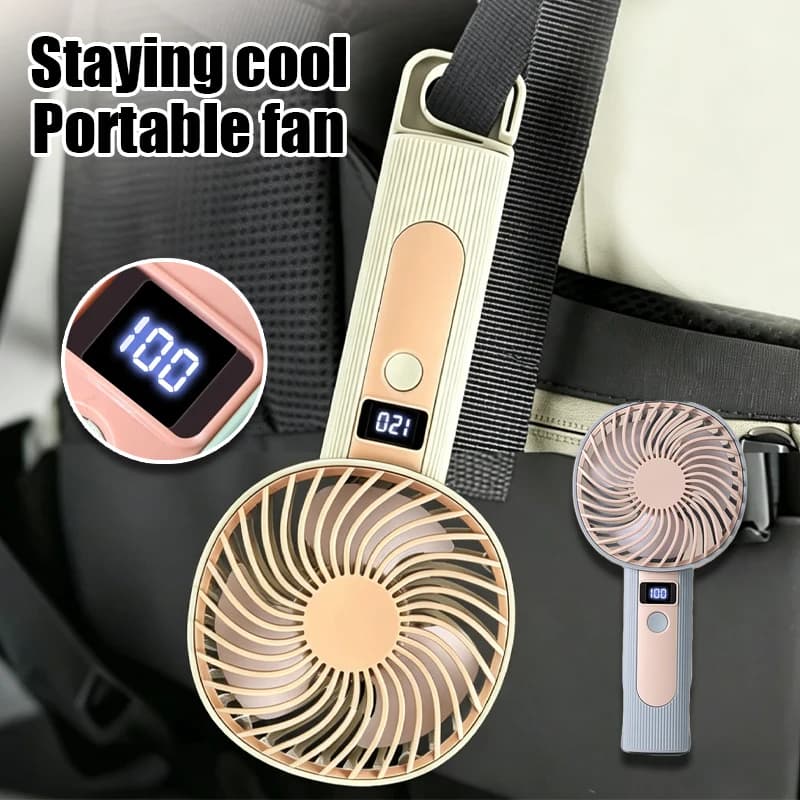 Mini Ventilatore Portatile con Display Digitale, Ricaricabile USB, 120 Livelli di Velocità, Ventilatore da Tavolo 2 in 1, Raffreddatore Personale