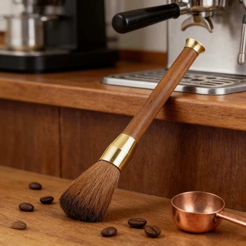 Coffee Grinder Cleaning Brush Wooden Handle Bean Powder Dusting Espresso Brush Barista Tool Coffee Machine Cleaning Brush