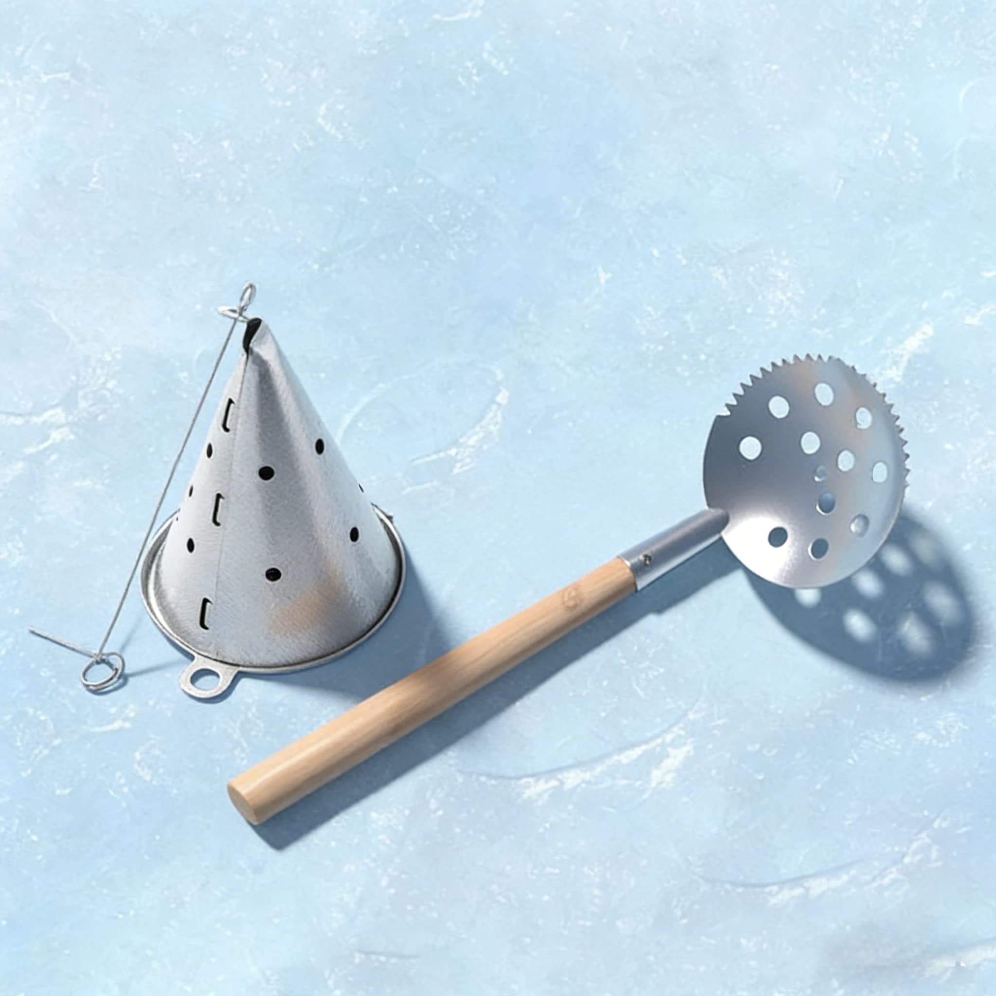 Paletta per il ghiaccio invernale per la pesca sul ghiaccio Robusto strumento in acciaio per rompere la rimozione del ghiaccio sui laghi congelati Accessori per la pesca