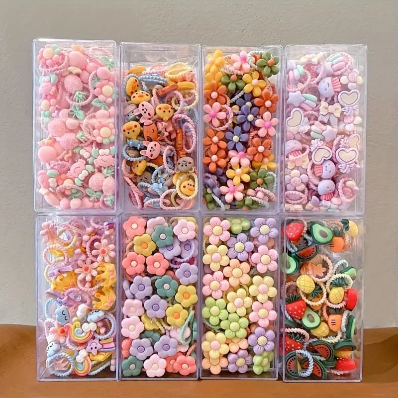 120 Pieces - Retro Bohemian Style Headband - Cute Cartoon Finger Elastic Headband - Durable Hoodie Material, Available in Multiple Colors, Non Damaging Hair Accessory Set