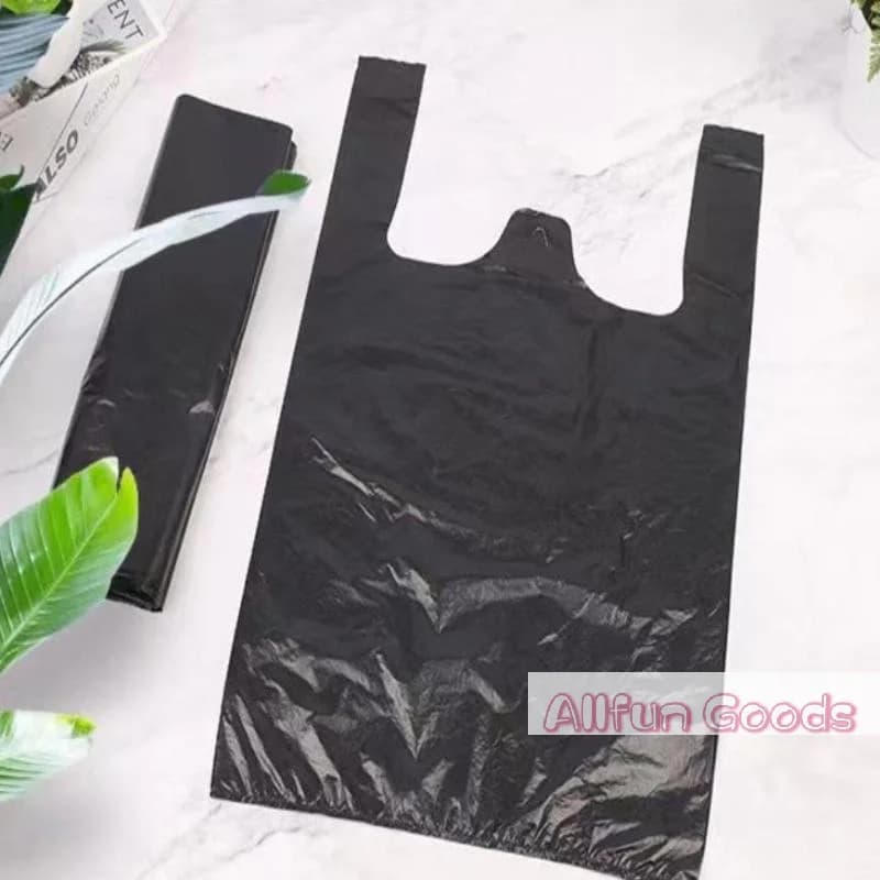 100Pcs Black Vest Plastic Bag Household Thickened Home Kitchen Office Clean Garbage Bin Disposable With Handle Plastic Bags
