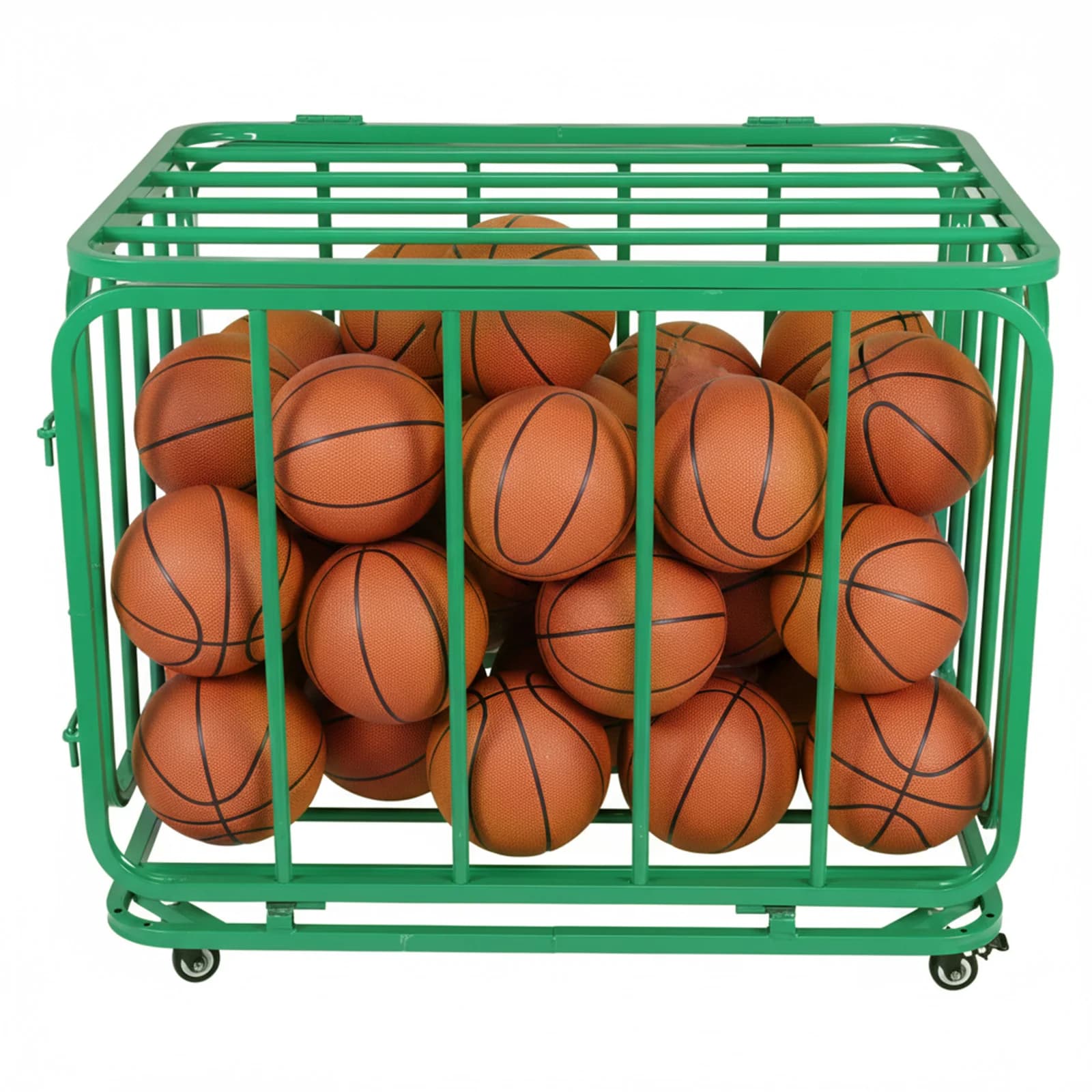 Carrello Portapalloni per Basket o Pallavolo con Ruote, Organizzatore di Attrezzature Sportive per Garage, Club o Palestra