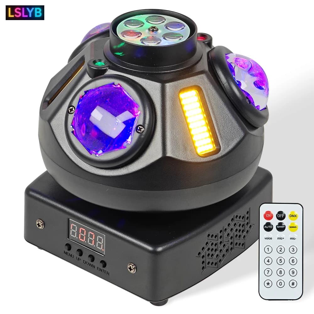Fascio stroboscopico laser con motivo da discoteca da 50 W Luce da palcoscenico 4 in 1 Luce da palcoscenico DMX per bar, DJ, festa di compleanno, Natale