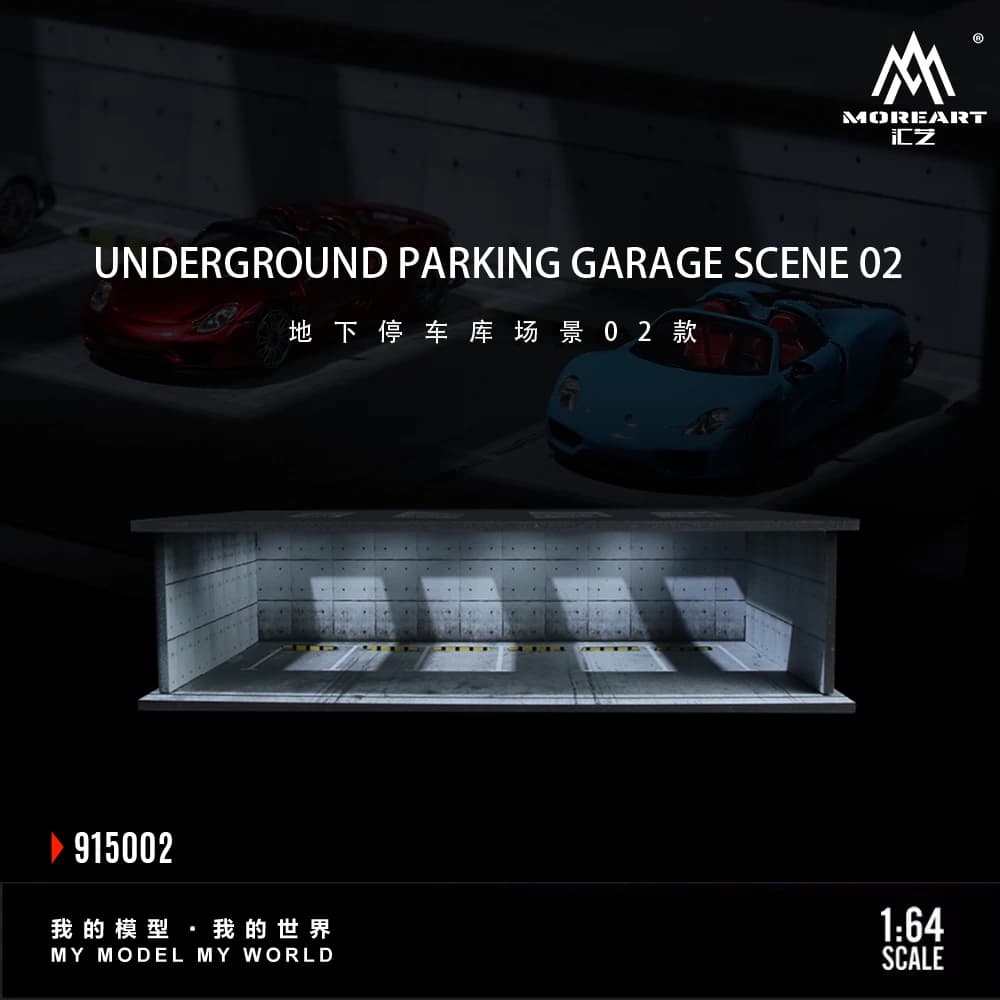 More Art Diorama di illuminazione per garage per parcheggio sotterraneo 1:6, diorama versione leggera per display, collezione e regalo