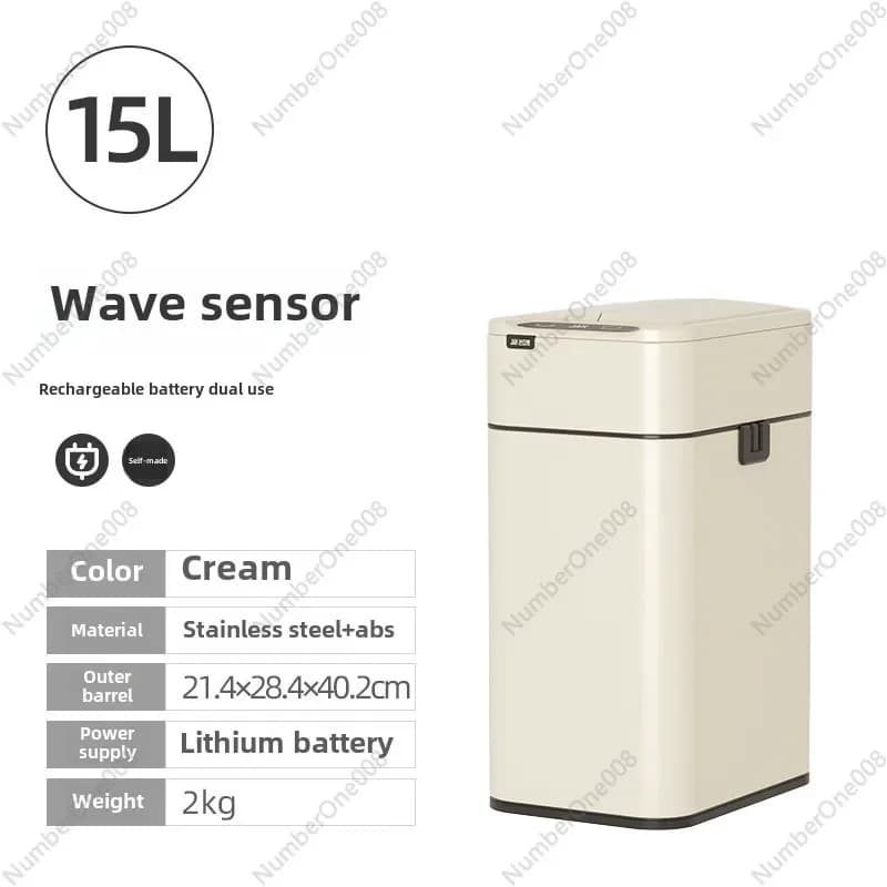 Bidone della spazzatura con sensore d'onda intelligente con coperchio Imballaggio automatico della cucitura del bagno della cucina del soggiorno della casa