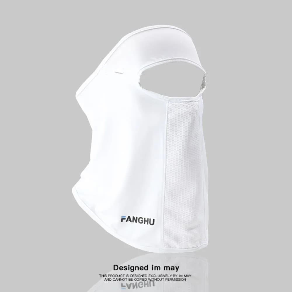 Maschera Protettiva per il Collo in Seta Ghiacciata Anti-UV UPF50+ con Foro per Occhiali e Cordoncino per le Orecchie, per Sport all'Aperto