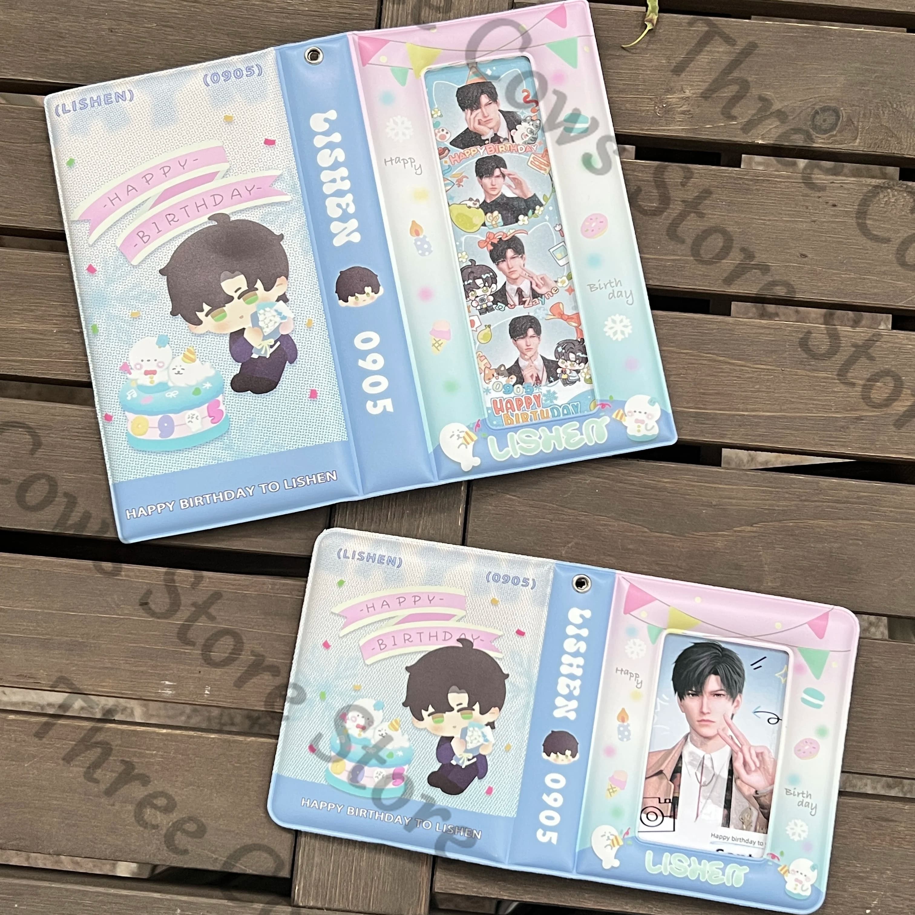 Anime Love and Deepspace Zayne Cosplay Libro di carte Album fotografico Porta passaporto Borsa portaoggetti per cartoni animati Porta carte Raccoglitore Passaporti