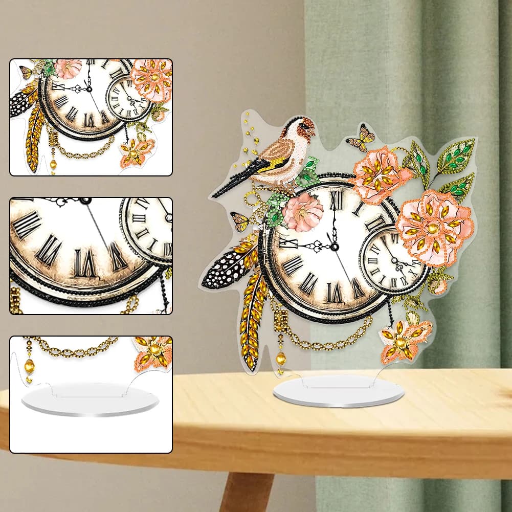Orologio Unico con Pittura Diamantata 5D, Arte e Artigianato Fai-da-Te, Decorazione Murale Moderna con Diamanti in Acrilico e Cristallo, Idea Regalo