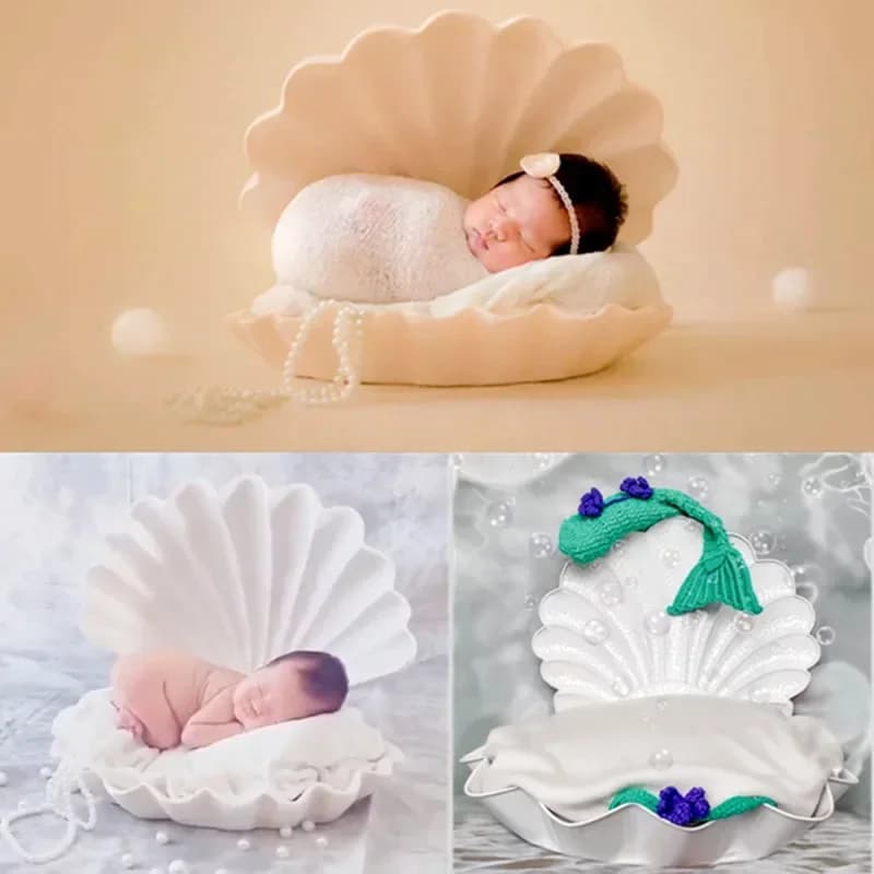 Puntelli per fotografia neonato guscio di ferro letto perla sirena farfalla cuscino coperta Costume per bambini puntelli per foto per bambini accessori per Studio