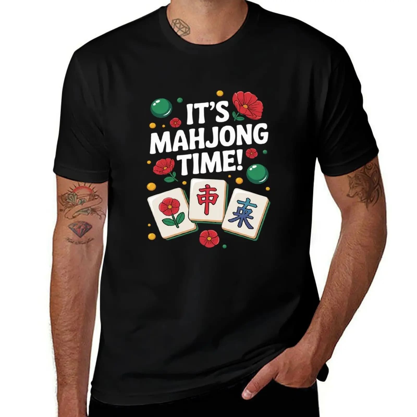 Mah Jongg Tile Set Lover Mahjong Cards Mahjong T-Shirt quick-drying aesthetic clothes cotton graphic tees T-shirt men