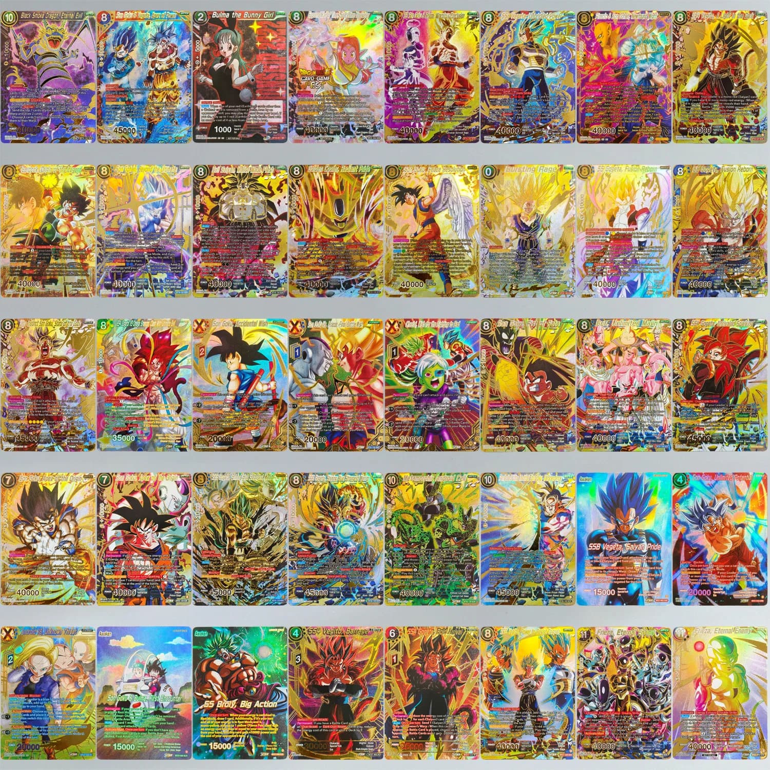 Carte da Gioco Anime Dragon Ball Super Masters in Inglese con Personaggi Vegeta, Son Goku, Frieza, Broly BT17 BT16 BT18 BT19 BT20 BT21 BT23 BT25