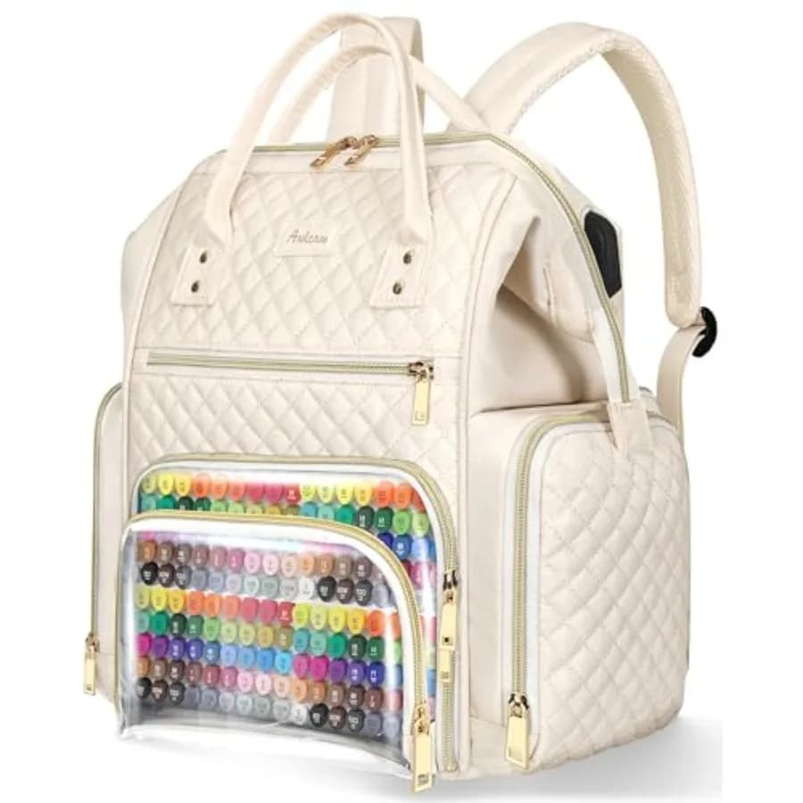 Borsa Organizer per Pennarelli, Zaino Grande per Conservazione Pennarelli con Porta USB per Artisti, Illustratori, Creativi, Porta Penne da Viaggio