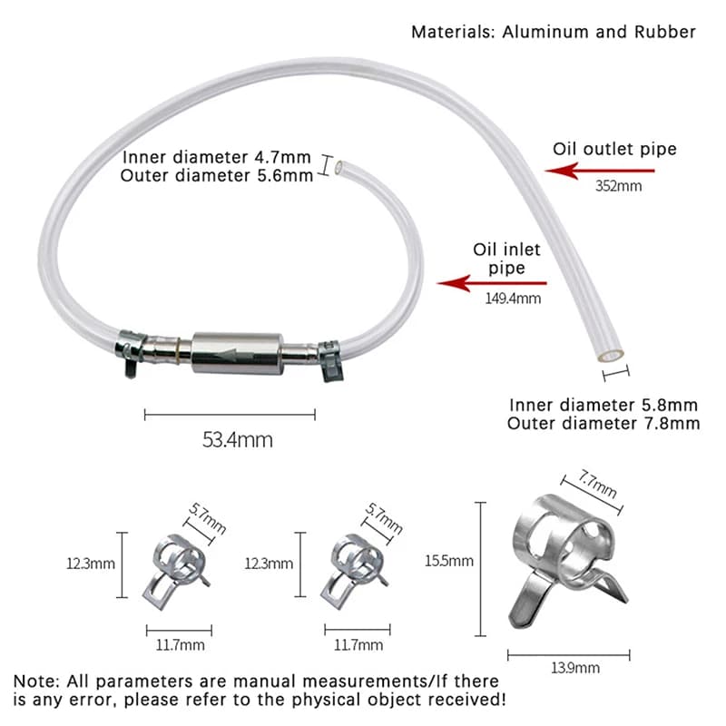 【CR】Pompa per spurgo freni auto e moto, strumento per cambio olio, tubo flessibile, set valvole frizione idraulica, accessori per moto da cross e pit bike