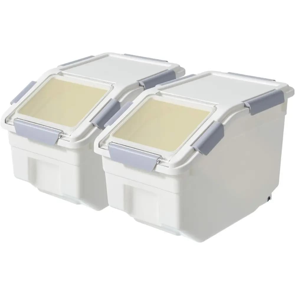 Set di 2 Contenitori per Cibo per Cani con Paletta, Grandi Contenitori Ermetici per Snack, Riso, Cibo Secco, Prodotti Sfusi, Farina