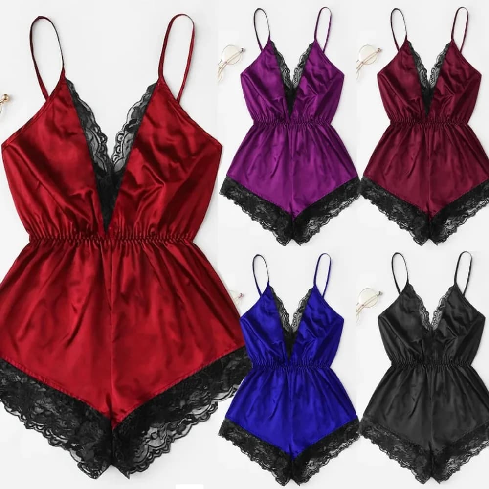 Lingerie sexy Indumenti da notte Sling Setoso Comodo Indumenti da notte Donna Raso di seta Senza maniche Abito Kimono Accappatoio corto Pigiama