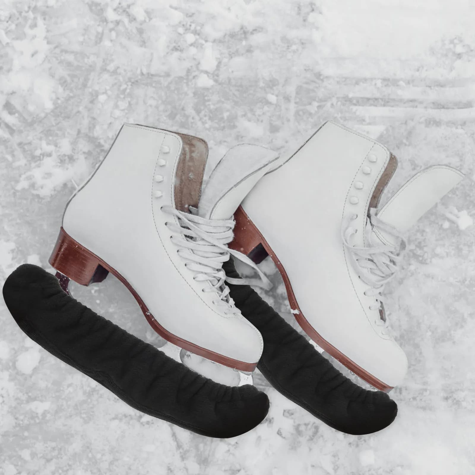 1Pair Skate Guards for Ice Skates Figure Skating Blades Covers Soft Lined Internal Thick Lint Rust Proof Convenient Easy Off