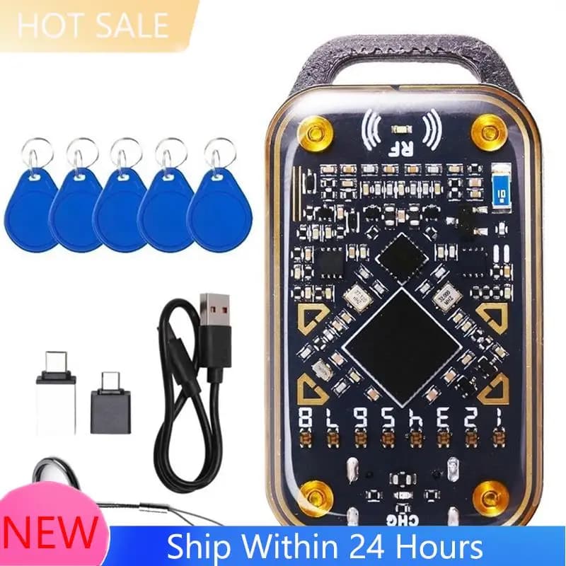 【DISPONIBILE】Emulatore di Carte IC Chameleon Ultra, Lettore di Chip RFID, Duplicatore NFC 125K 13.56M, Decodificatore + 5 Portachiavi CUID
