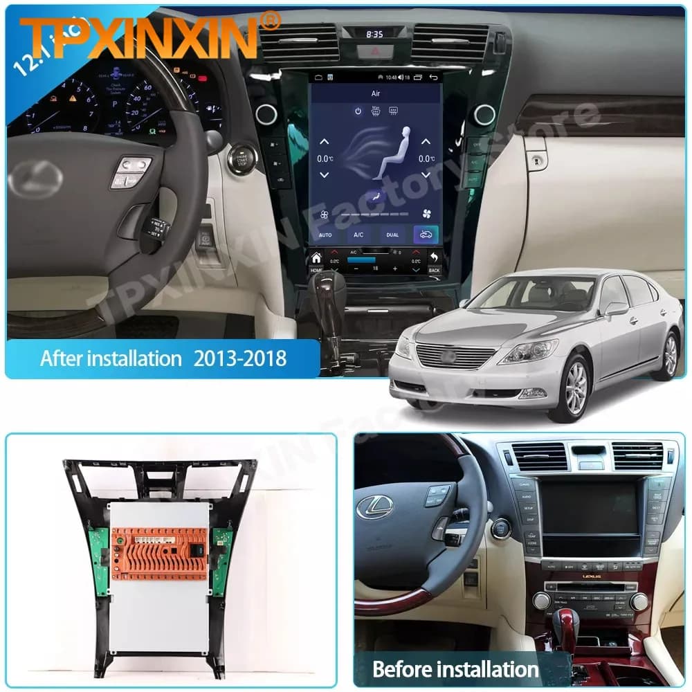 Android 14 Radio Wireless Carplay For Lexus LS460 2006~2010 GPS Navigation Stereo Receiver Automotive Multimedia IPS Head Unit