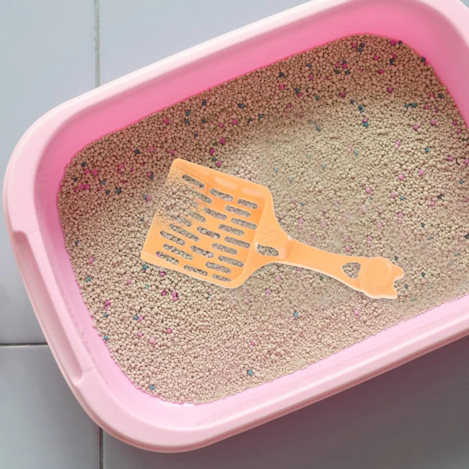 Set di 7 Paletta per Lettiera per Gatti con Manico Lungo, Leggera e in Plastica, per Facile Pulizia della Lettiera, Accessori per Animali Domestici