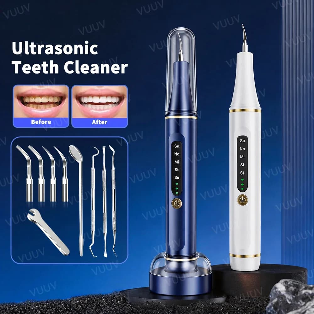 VUUV Ultrasonic Teeth Cleaner Women Tartar Remover Stain Eraser Multi Gear Type-C Rechargeable Portable Oral Care Tool