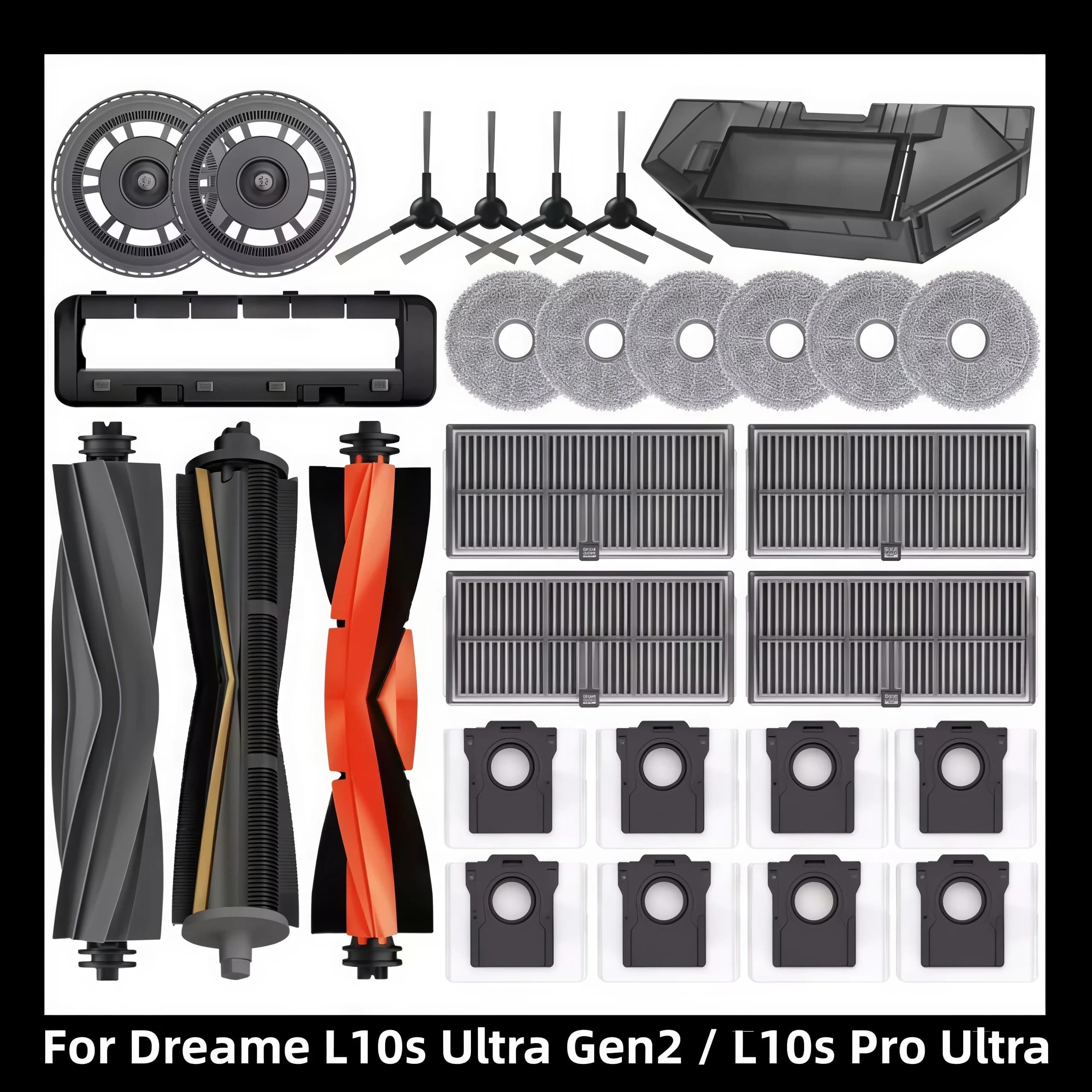 For Dreame L10s Ultra Gen2 / L10s Pro Ultra Heat Parts Roller Side Brush Filter Mop Dust Bag Box