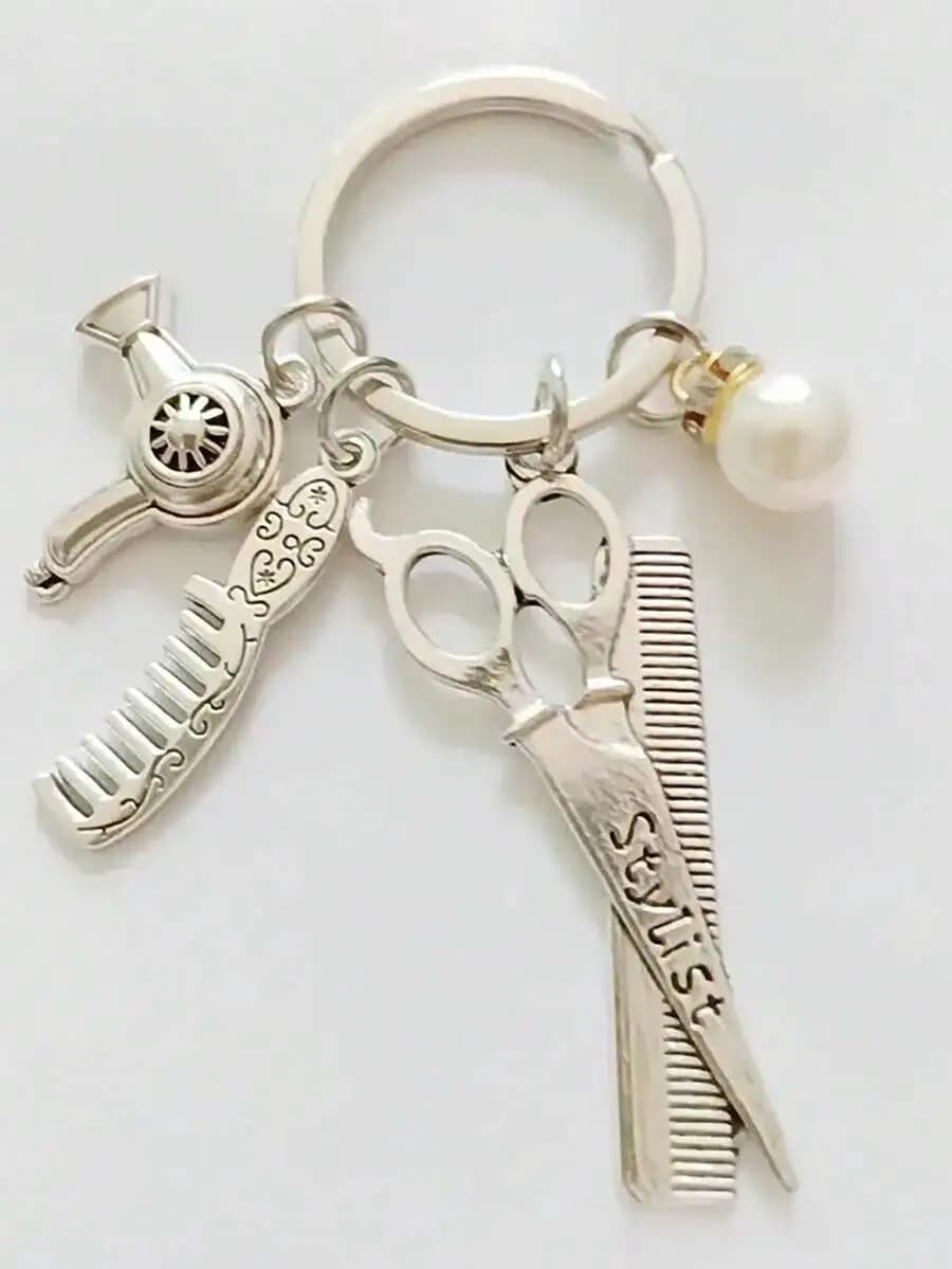 Y2K Retro Hairdressing Scissors Keychain, Metal Keyring, Wallet, Backpack, Car Key Chain Pendant, Gift Gifts For Mother, Father,